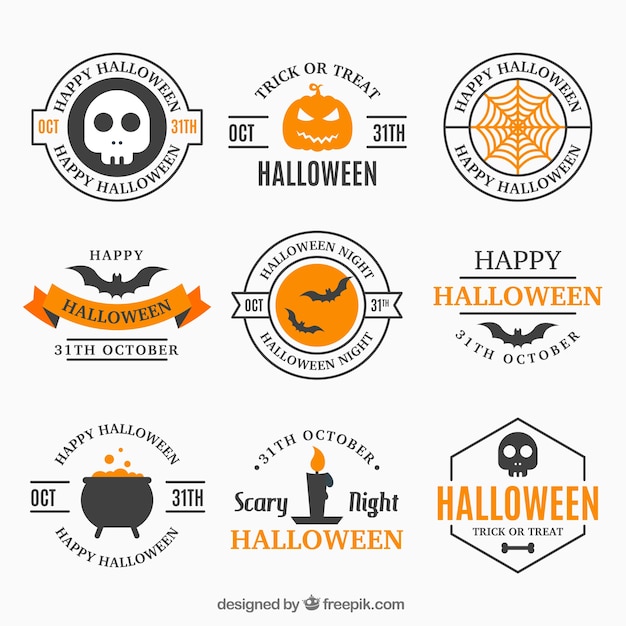 Gratis vector verzameling van halloween badge