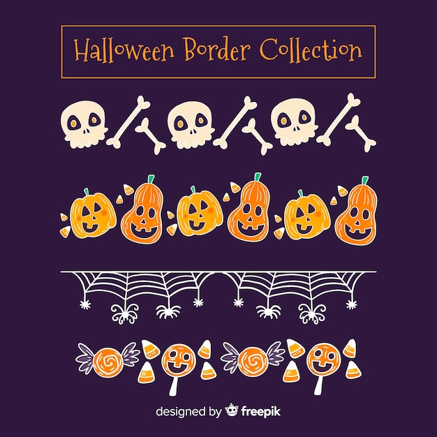 Gratis vector verzameling van halloween grenzen