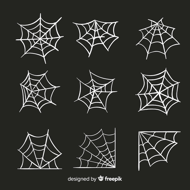 Gratis vector verzameling van halloween spinnenwebben