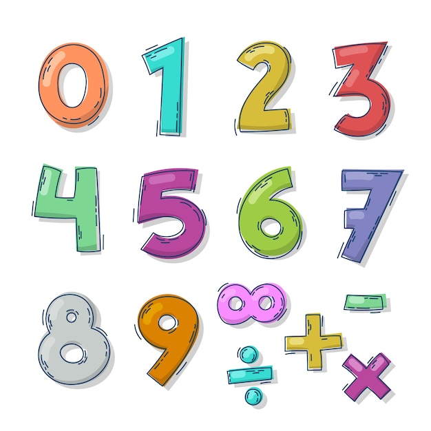 Verzameling van hand getrokken wiskundige symbolen