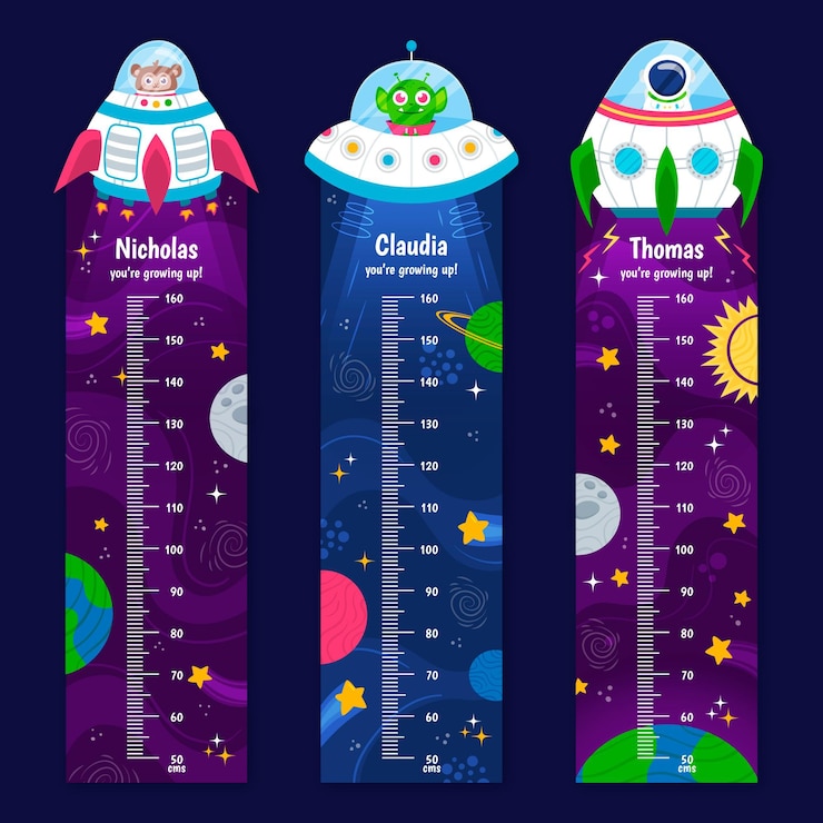 Gratis Vector verzameling van handgetekende hoogtemeter voor geïllustreerde kinderen