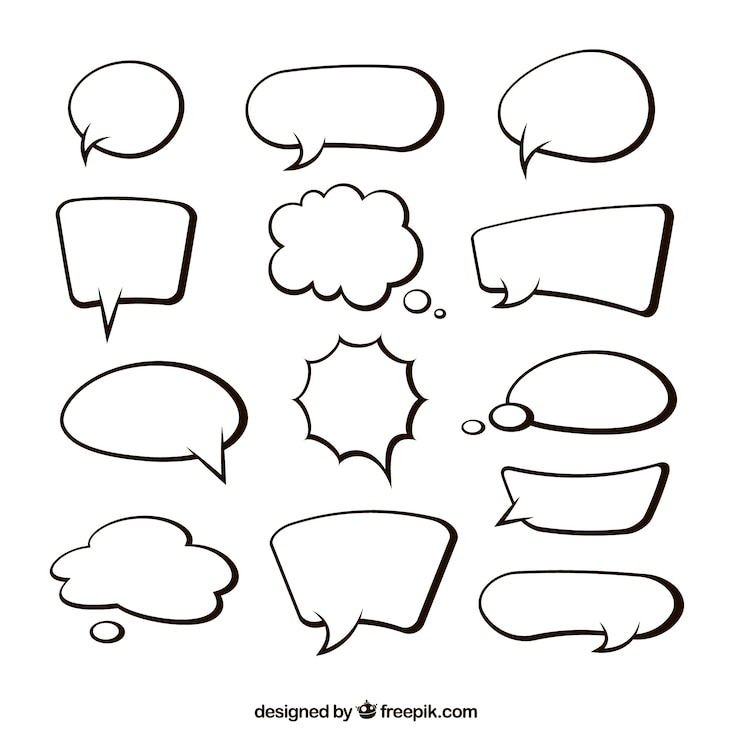 Gratis Vector verzameling van handgetekende spraakbel