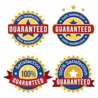 Gratis vector verzameling van honderd procent garantiebadges