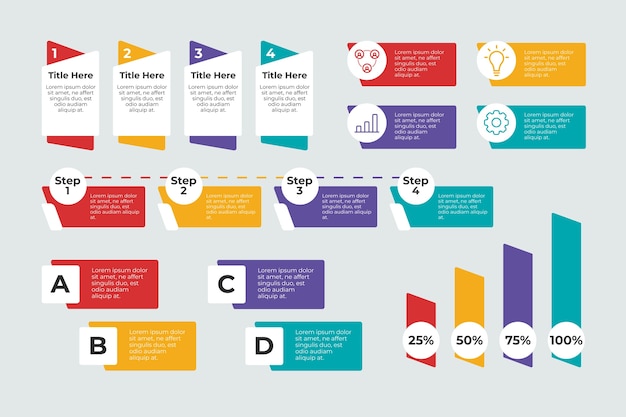 Verzameling van infographic elementen