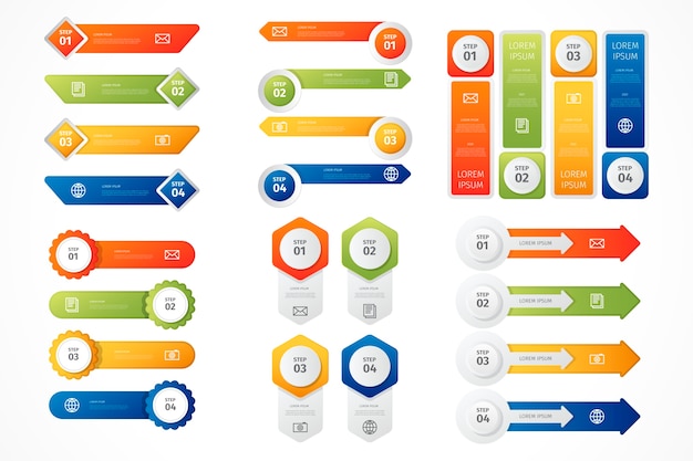 Gratis vector verzameling van infographic elementen