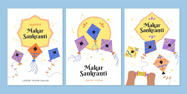 Verzameling van kaartjes voor het makar sankranti-feest