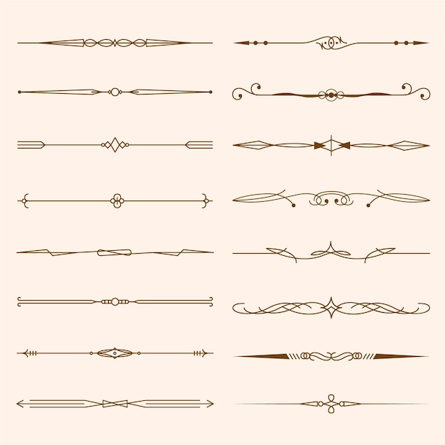 Gratis vector verzameling van kalligrafische sierverdelers