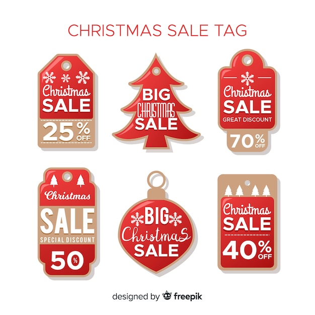 Verzameling van kerstmis verkoop tags