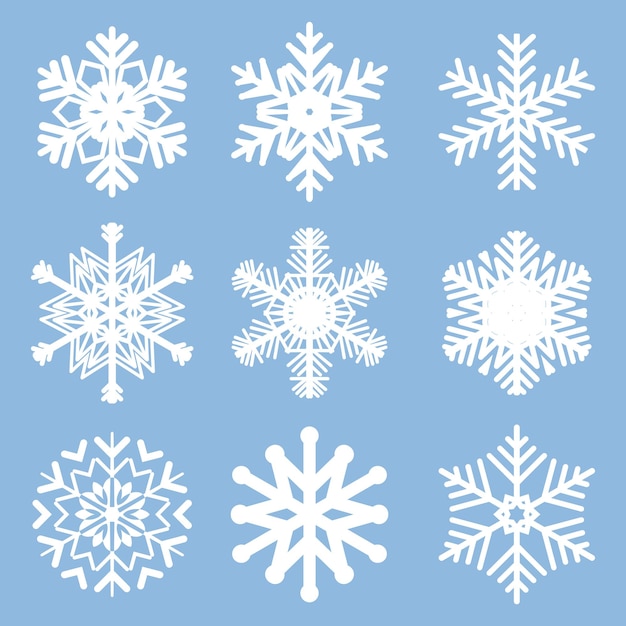 Gratis vector verzameling van kerstsneeuwvlokontwerpen