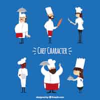 Gratis vector verzameling van leuke chef-koks