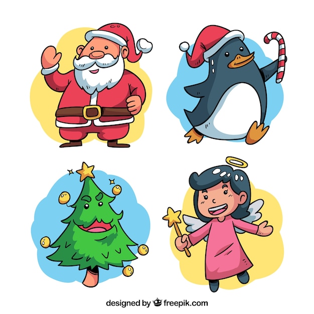 Gratis vector verzameling van leuke kerst tekens