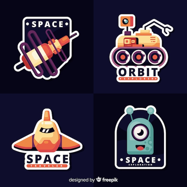 Verzameling van leuke ruimtestickers