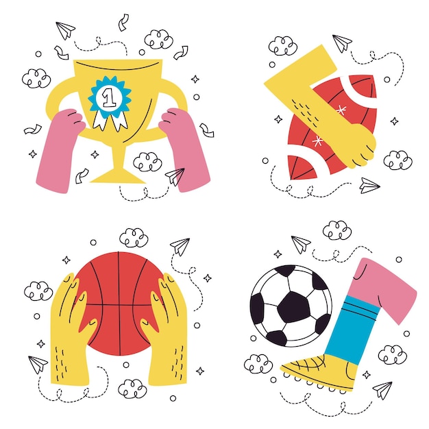 Verzameling van leuke sportstickers