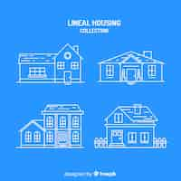 Gratis vector verzameling van lineal huizen