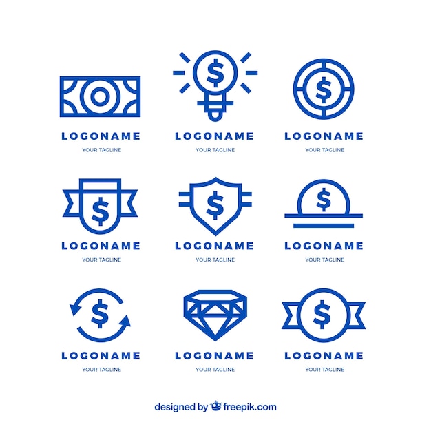 Gratis vector verzameling van logo sjablonen voor geld