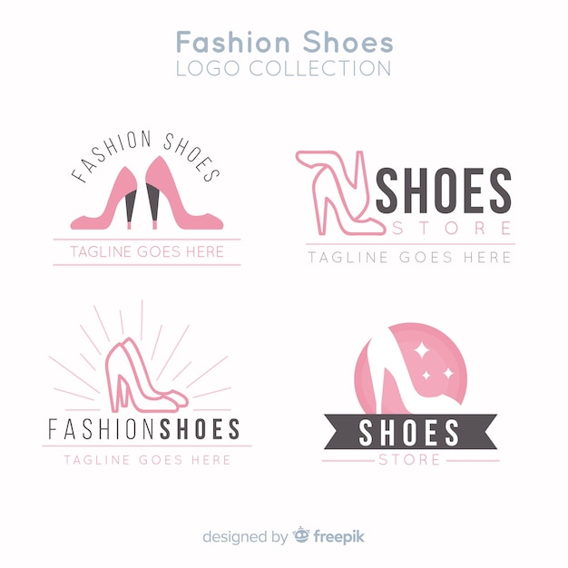 Gratis vector verzameling van mode schoen logo's