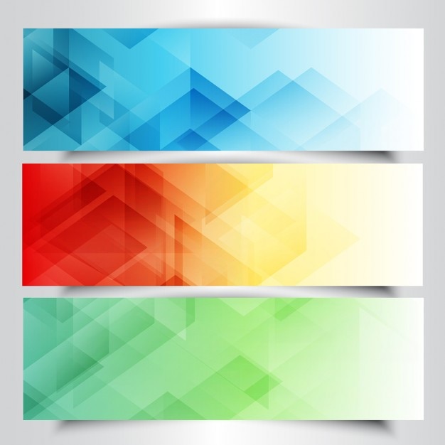Gratis Vector verzameling van moderne banners met abstracte laag poly ontwerp