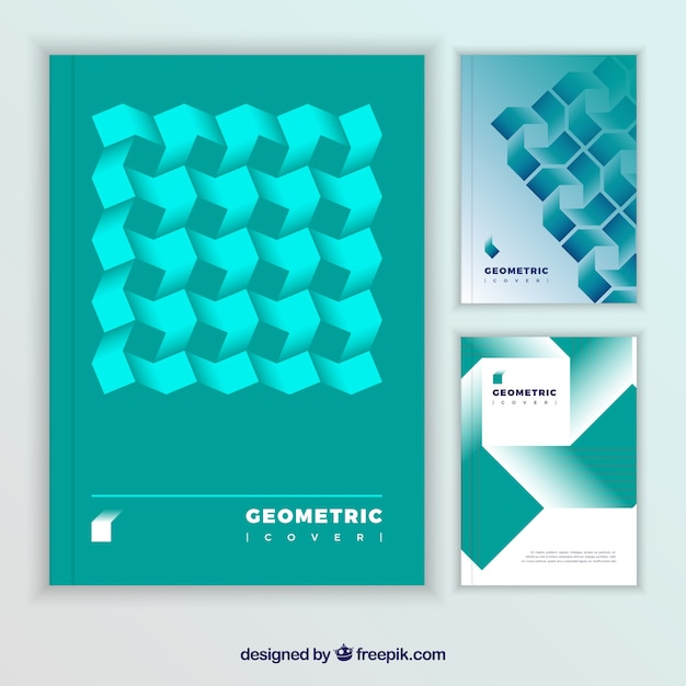 Gratis vector verzameling van moderne covers met geometrische vormen