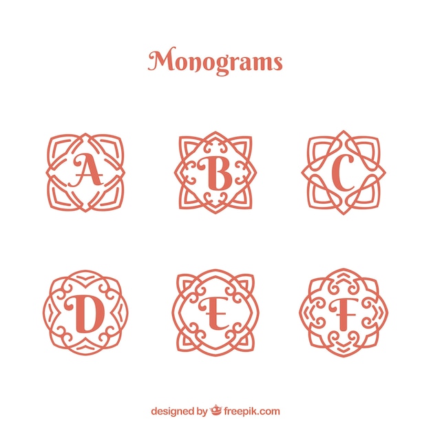 Verzameling van mooie hand getekende monogrammen