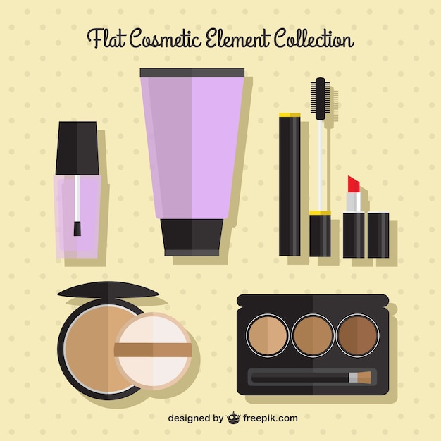 Gratis vector verzameling van platte cosmetische