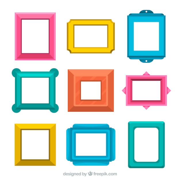 Gratis vector verzameling van platte frames