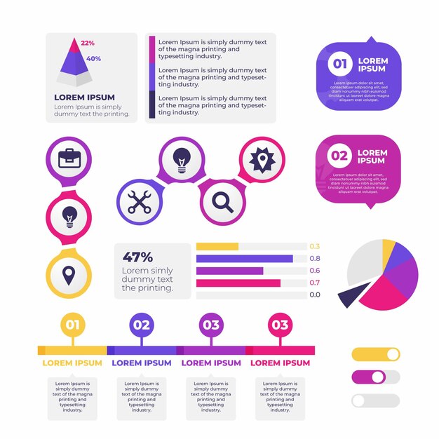 Verzameling van platte infographic elementen