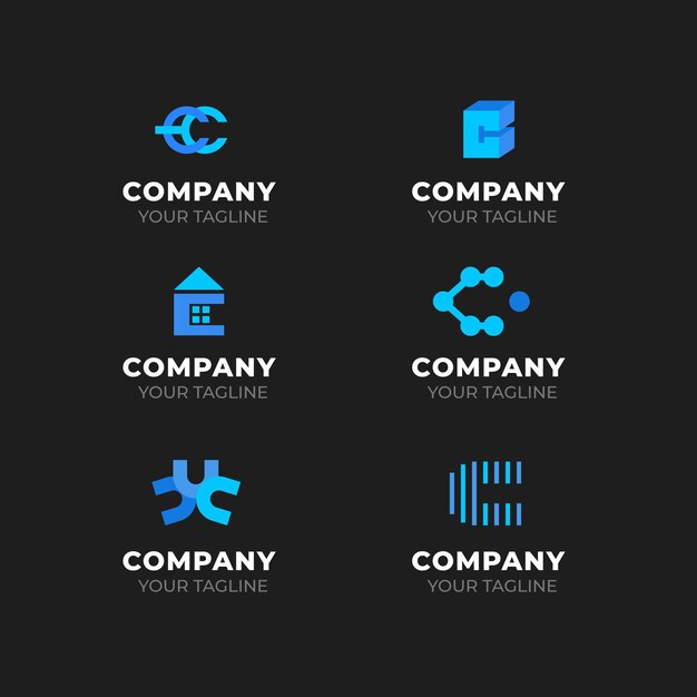 Verzameling van platte ontwerp c logo's