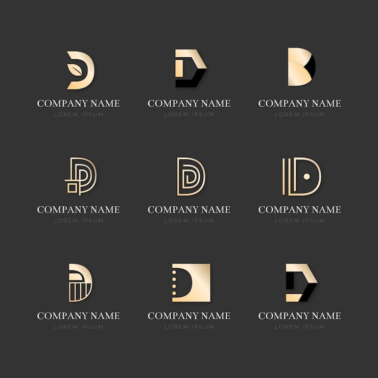 Gratis Vector verzameling van platte ontwerp d-logo's