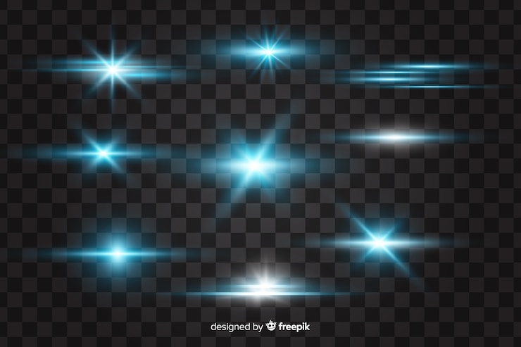 Gratis Vector verzameling van realistische uitbarstingen van licht