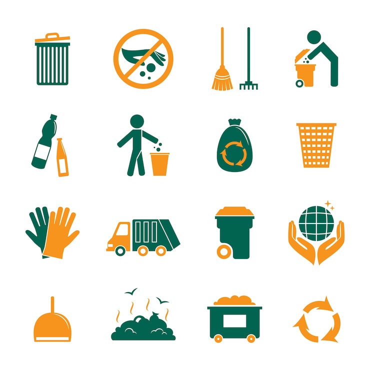 Gratis Vector verzameling van recyclingpictogrammen