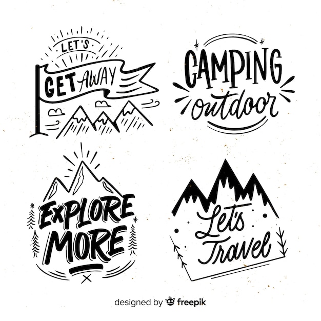 Gratis vector verzameling van reizen belettering badges