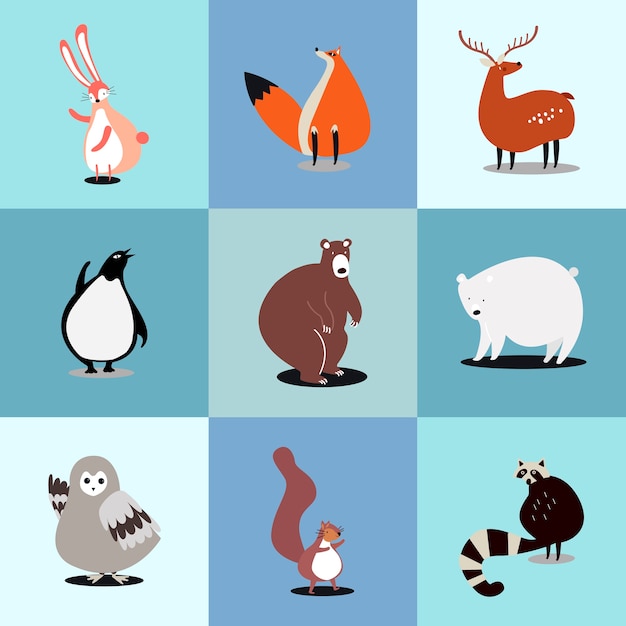 Verzameling van schattige dieren illustraties