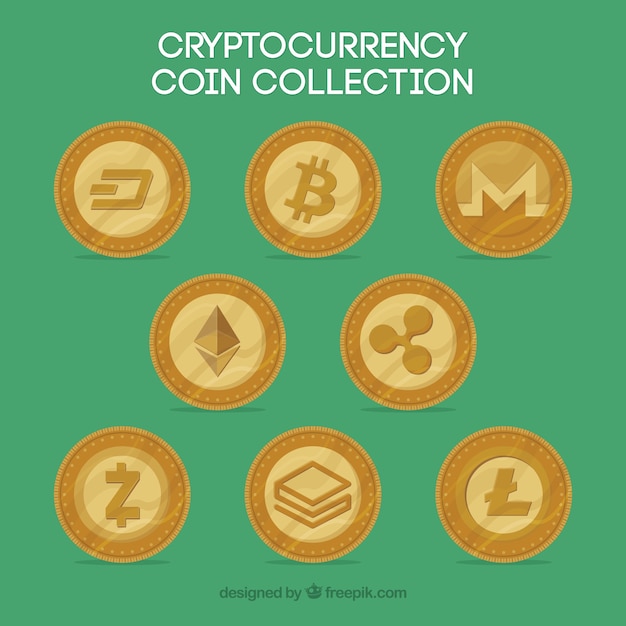 Gratis vector verzameling van sommige cryptocurrency-munten