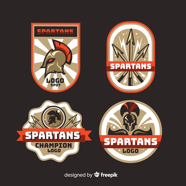 Gratis vector verzameling van spartaanse badges