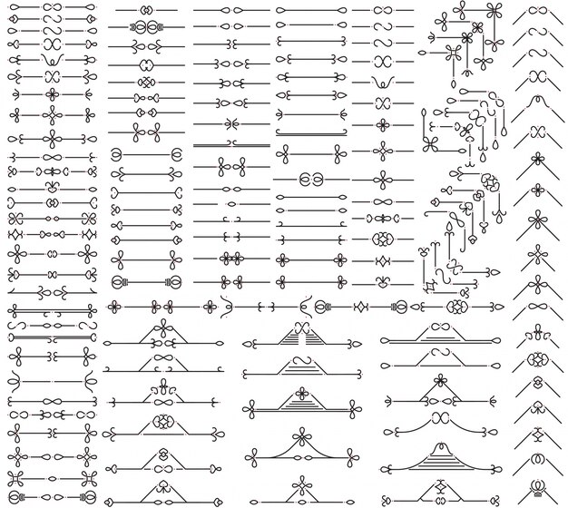 Verzameling van vector geometrische lijn ontwerpelementen