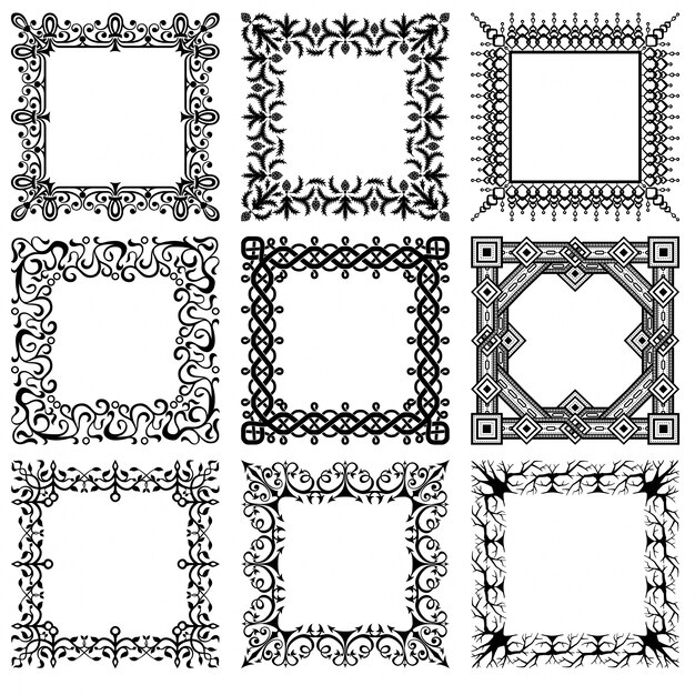 Verzameling van vector vierkante uitstekende frames