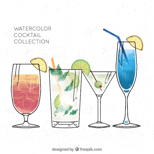 Gratis vector verzameling van verfrissende cocktails