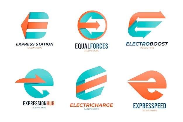 Verzameling van verschillende e-logo's