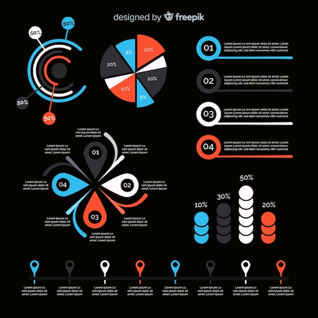 Verzameling van verschillende infographic elementen