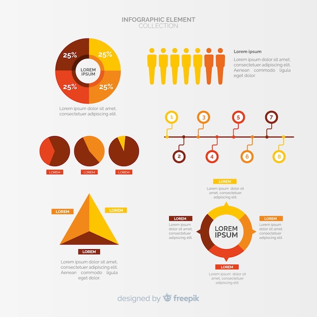 Gratis vector verzameling van verschillende infographic elementen