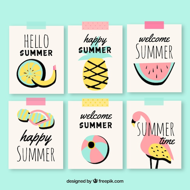 Verzameling van verschillende zomer kaarten