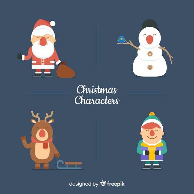 Verzameling van vier schattige kerst tekens