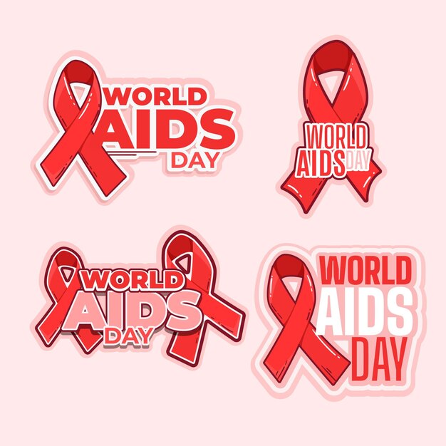 Verzameling van wereld aids-daglabels