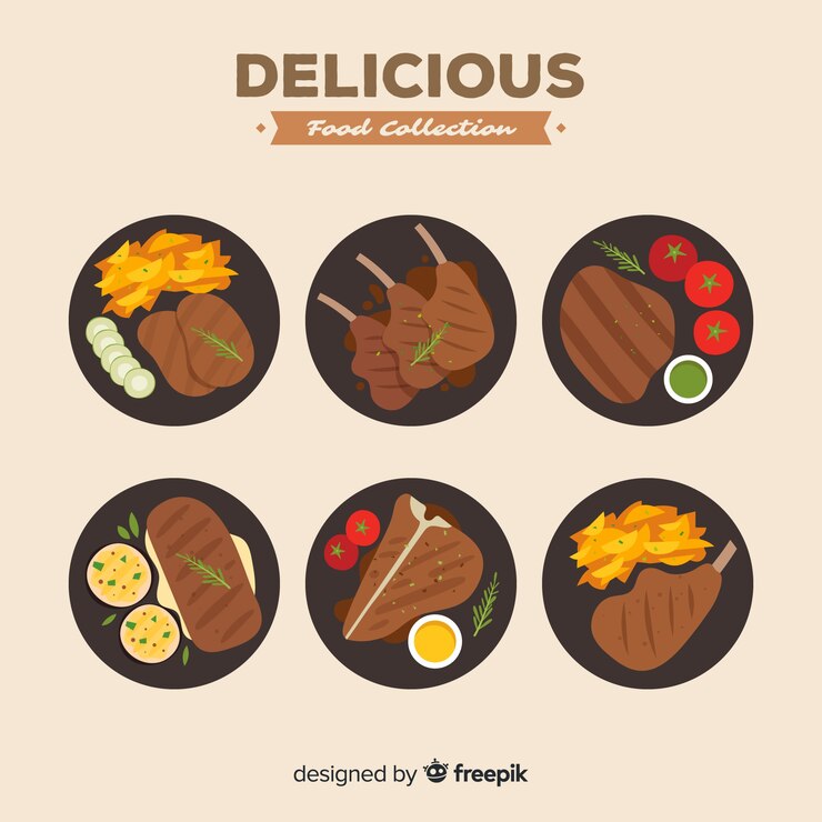 Gratis Vector verzameling voedselschotels