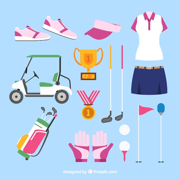 Gratis vector verzameling vrouwelijke golfelementen