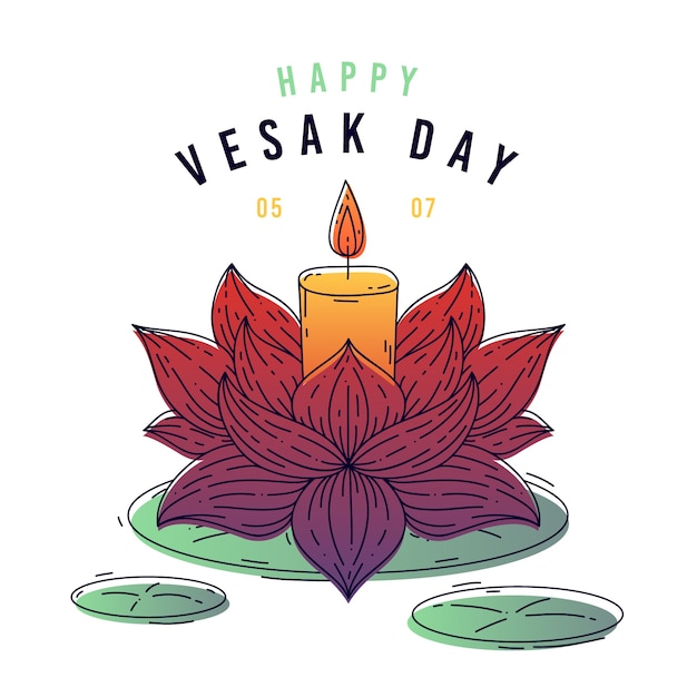 Gratis vector vesak dag concept