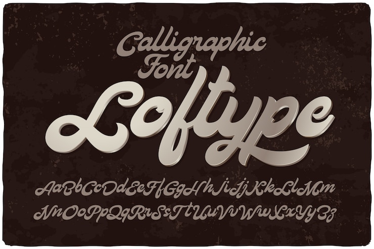 Gratis Vector vet kalligrafische lettertypeset