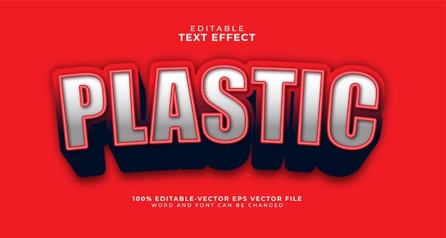 Vet plastic bewerkbaar teksteffect