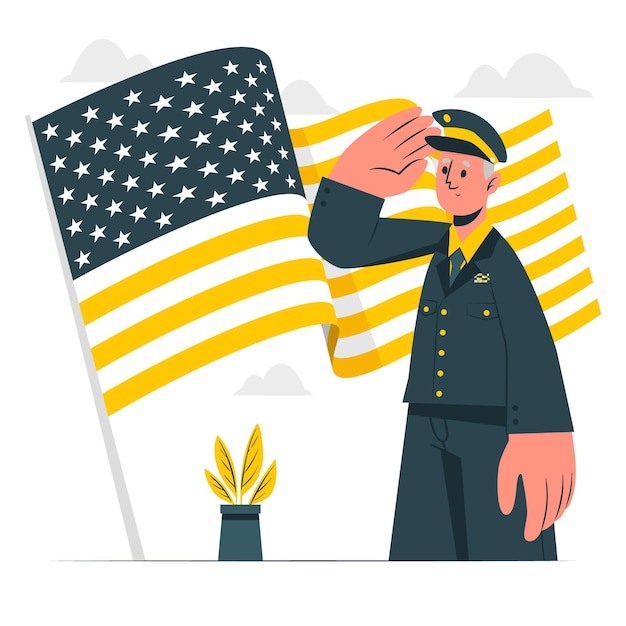 Gratis vector veteranen concept illustratie