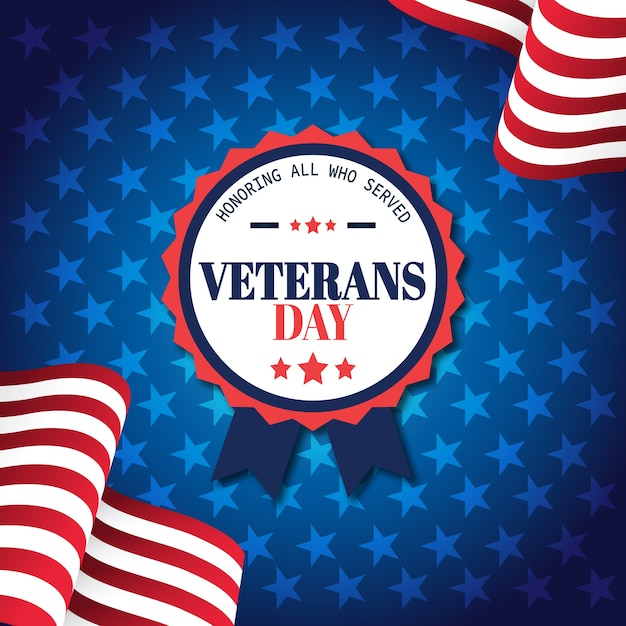 Gratis vector veteranendag concept in plat ontwerp